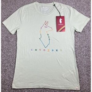 Cotopaxi Electric Llama T-Shirt Lichen Green Women's Small Organic Cotton NEW